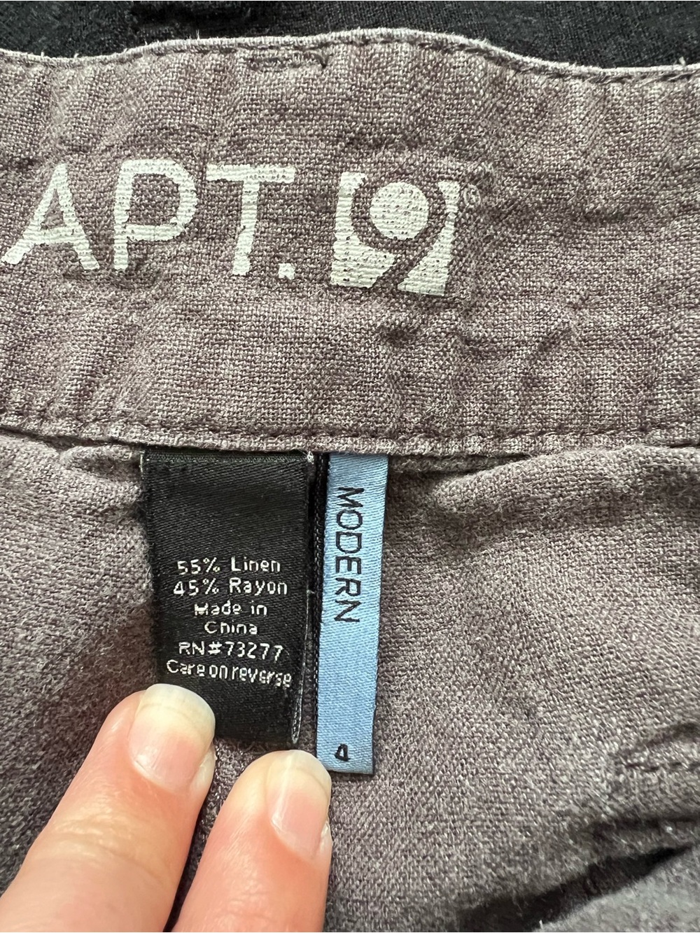 Apt. 9 LOT of 2 Linen Blend Modern Casual Shorts - Black & Gray 4 - Picture 5 of 6